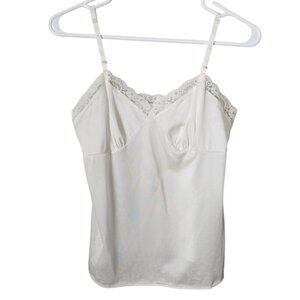 DEENA VINTAGE nylon slip cami top in ivory size 32